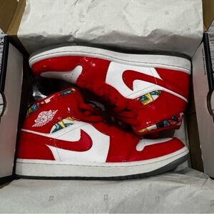 Nike Air Jordan 1 Mid SE “Barcelona Sweater” Red/White Size 8.5